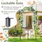 Garden Arbor with Door and Latch, 2-in-1 Outdoor Lawn Decoration